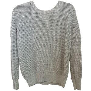 Heather Gray Knit Crewneck Sweater Relaxed Fit